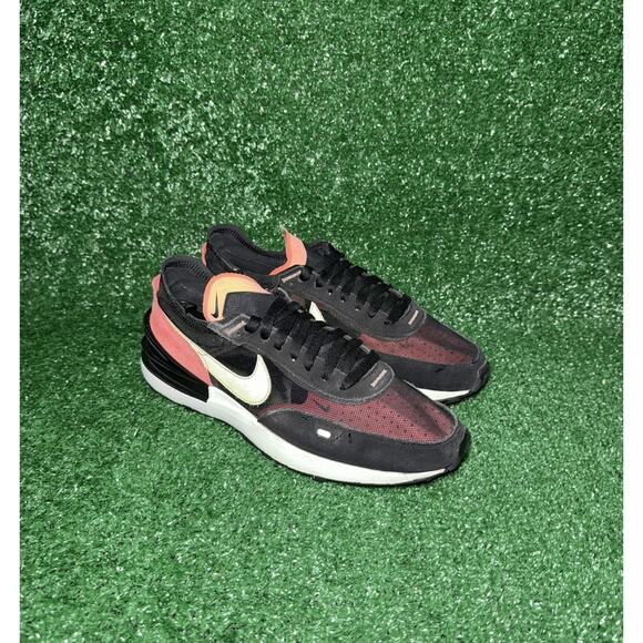 Nike Waffle One Shoes Womens Size 8 Black Red Sneakers Lifestyle Casual Athletic - Picture 2 of 9